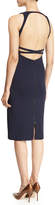 Thumbnail for your product : Narciso Rodriguez Square-Neck Open Back Sheath Dress, Navy