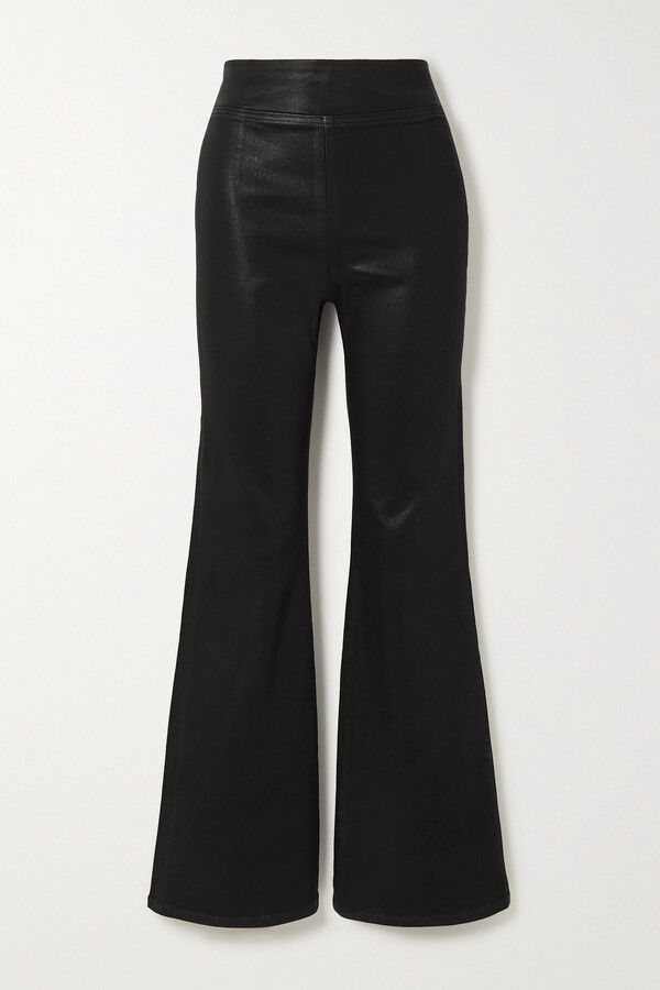 B: Coated denim trousers - black