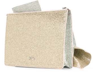 No.21 knotted glitter clutch - women - Leather/PVC - One Size