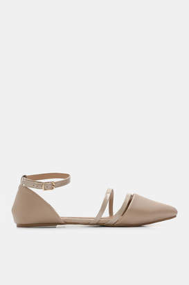 Ardene Pointy Flats with Strap Details