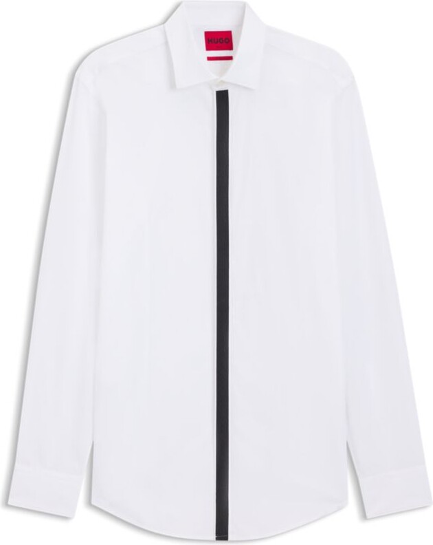 HUGO BOSS Easy-iron slim-fit shirt in cotton poplin