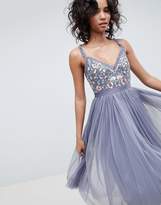 Thumbnail for your product : Needle & Thread embroidered bodice cami strap midi dress
