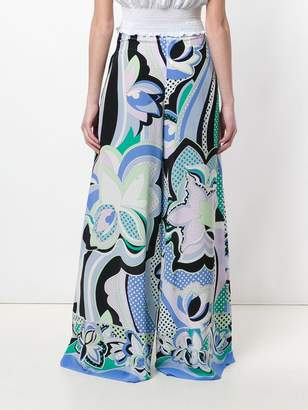 Emilio Pucci floral high-waisted trousers