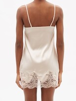 Thumbnail for your product : Fleur of England Signature Lace-trimmed Silk-blend Slip Dress - Light Pink