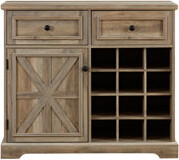 Ophelia & Co. Farmhouse Liquor Cabinet Bar Cabinet With 2 Drawers Wine Bar Cabinet With Removable Wine Racks Storage Shelves Cupboard For Kitchen Dining Room Gr