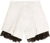 Thumbnail for your product : Zimmermann Mischief Lace-Paneled Embroidered Linen Shorts
