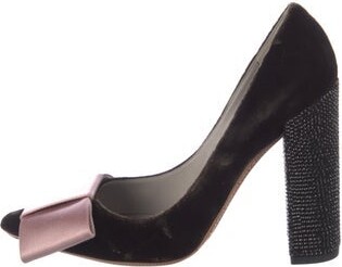 Louis Vuitton Velvet Colorblock Pattern D'Orsay Pumps