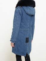 Thumbnail for your product : Mr & Mrs Italy long fur trimmed denim parka