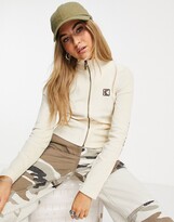 Thumbnail for your product : Karl Kani high neck zip front crop top in stretch cord with sleeve logo co-ord