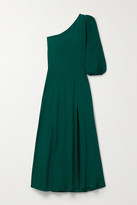 Thumbnail for your product : Reformation Net Sustain Lawrence One-shoulder Crepe Midi Dress - Emerald