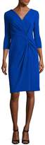 Thumbnail for your product : Escada Twist-Front 3/4-Sleeve Cocktail Dress, Blue
