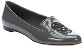 Thumbnail for your product : Alexander McQueen grey patent leather sequin skull 'Hendrix' flats
