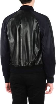 Givenchy Dark Navy Star Detail Leather Jacket