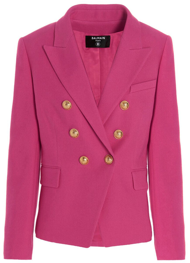 pink cotton blazer