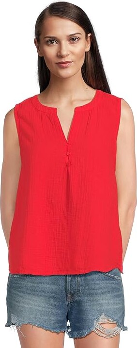 Mod-o-doc Swing Henley Tank Top Women's Clothing Rich Apple : XL (US 16), Cotton