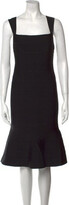 Square Neckline Knee-Length Dress w/  