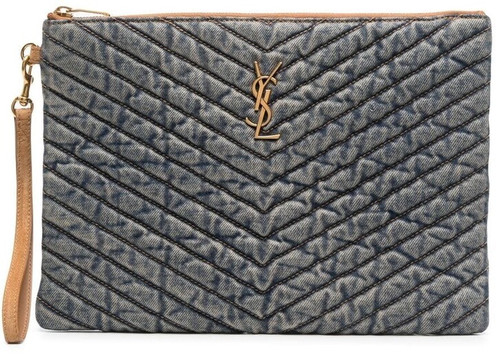 CASSANDRE MATELASSÉ tablet pouch in quilted leather, Saint Laurent, YSL.com