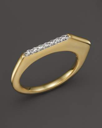 Kara Ross 18K Yellow Gold Pangea V Stacking Ring with Diamonds