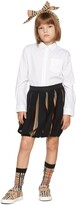 Thumbnail for your product : Burberry Kids Navy Wool Icon Stripe Pleated Skirt