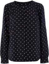 Thumbnail for your product : Navy Printed Pleated Top