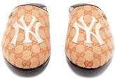 Thumbnail for your product : Gucci Ny Yankees Embroidered Backless Loafers - Womens - Beige Multi