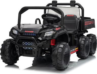 babevy 24v 4WD Kids Ride-on Dump Truck with Remote Control, 2-Seater All-Terrain Toy with Working Dump Bed, 3 Speed Modes & Music, Off-Road Vehicle Gift for