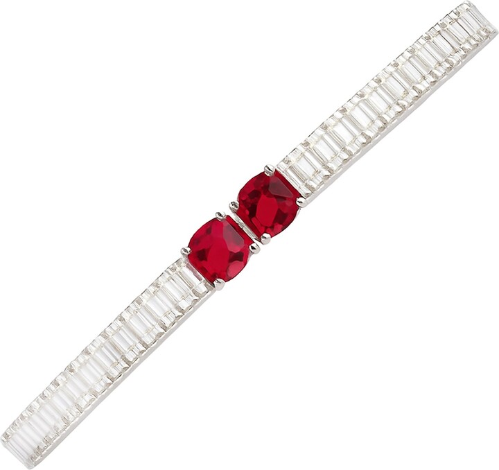 Maison De Gala Silver / Red Twin Ruby Bracelet