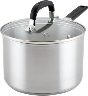 KitchenAid Stainless Steel Induction Saucepan with Lid, 3 Quart