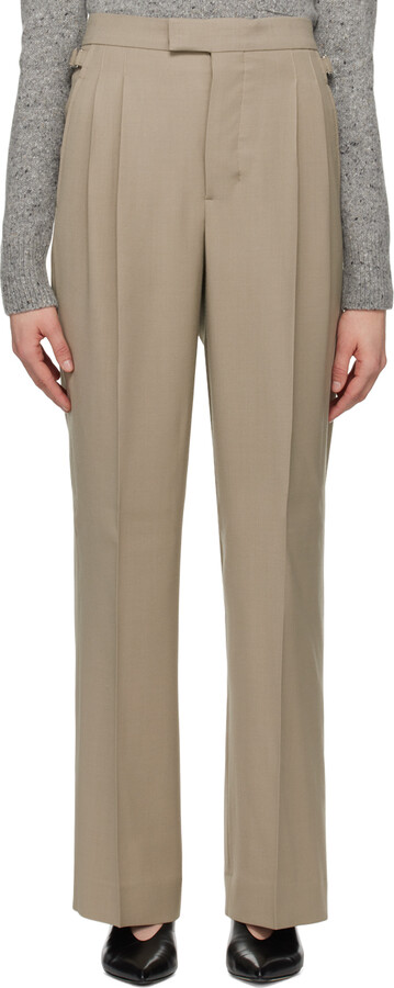 Taupe Wide Leg Trousers