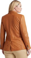 Thumbnail for your product : Lauren Ralph Lauren Plus Size Double-Breasted Twill Blazer (Birch Tan) Women's Clothing