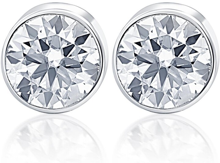 Bezel Set Diamond Earrings | Shop the world's largest collection 