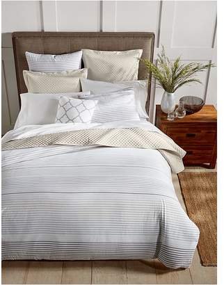 Charter Club CLOSEOUT! Woven Stripe Cotton 300-Thread Count 3-Pc. Full/Queen Duvet Cover Set, Created for Macy's
