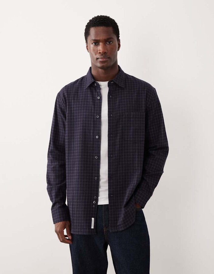 Arket relaxed fit flannel shirt in blue plaid