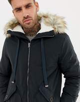 Thumbnail for your product : Pull&Bear borg lined parka in blue