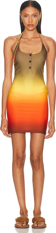 THE ATTICO Mini Dress in Olive,Yellow,Orange