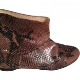 Thumbnail for your product : Les Prairies de Paris Brown Leather Ankle boots