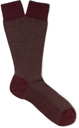 Ermenegildo Zegna Herringbone Cotton-blend Socks