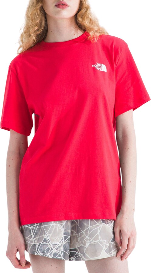 The North Face Women's Short Sleeve Core Oval Intention Box NSE T-Shirt, XS, Hibiscus