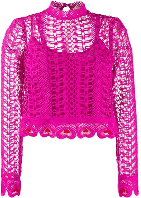 Temperley London Sunrise heart embroidered blouse