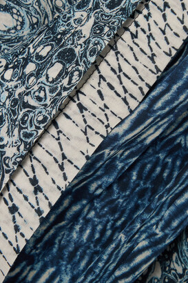 Ulla Johnson Nara Patchwork Printed Cotton-blend Voile Blouse - Blue
