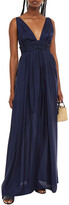 Thumbnail for your product : I.D. Sarrieri Pleated Silk-blend Voile Maxi Dress