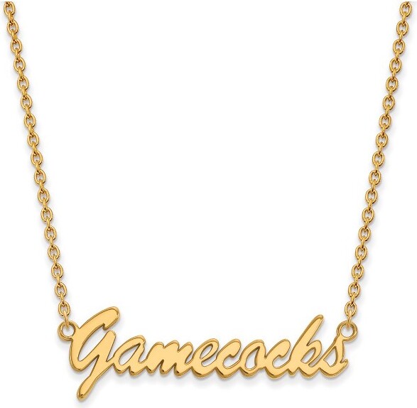 Black Bow Jewelry Co. BlackBowJewelry14kYellowGoldPlatedSterlingSilverSouthCarolinaGamecocksNCAAMediumScriptNecklace18Inch