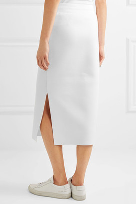 DKNY Ribbed Cotton-jersey Midi Skirt - White