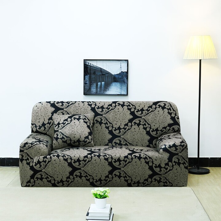 Lovoski 4pcs Stretchy Sofa Seat Cushion Cover Couch Slipcover Single Black 