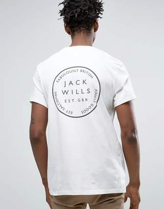 Jack Wills Westmore Logo T-Shirt Back Print Marl