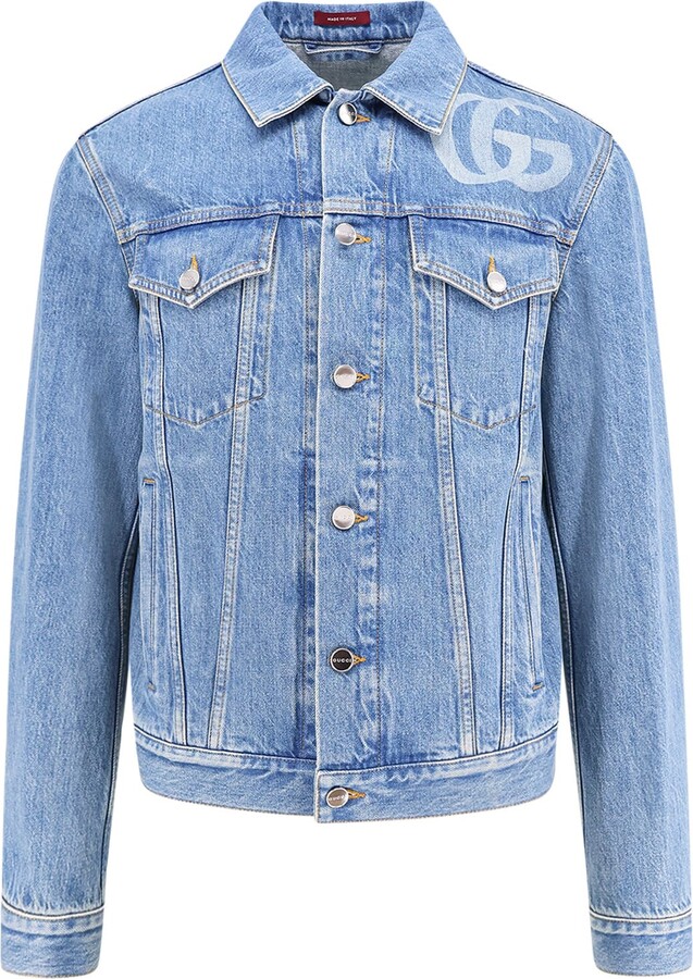 Gucci Denim Jacket With Lasered Double G