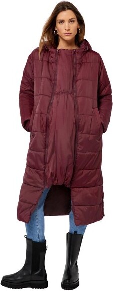Modern Eternity ModernEternityPenelope3in1LongPuffermaternityCoatBurgundyXL
