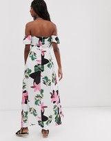 Thumbnail for your product : Parisian Tall off shoulder maxi dress in white floral print