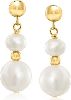 Ross-Simons Ross-Simons5-9mmCulturedPearlDropEarringsin14ktYellowGold
