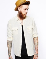 Thumbnail for your product : ASOS Western Shirt In Linen Mix With Long Sleeves
